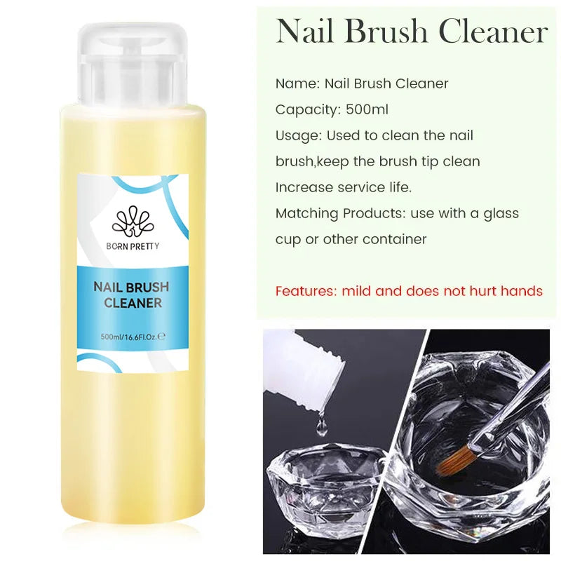 Nail Gel Remover Nail Brush Cleaner Nail Polish Cleaner Solution Liquid Manicure 500ml