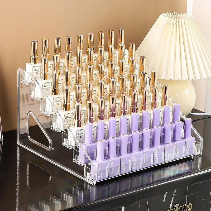 Layers Acrylic Nail Polish Display Rack Transparent Cosmetic Organizer 3/4/5/6/7