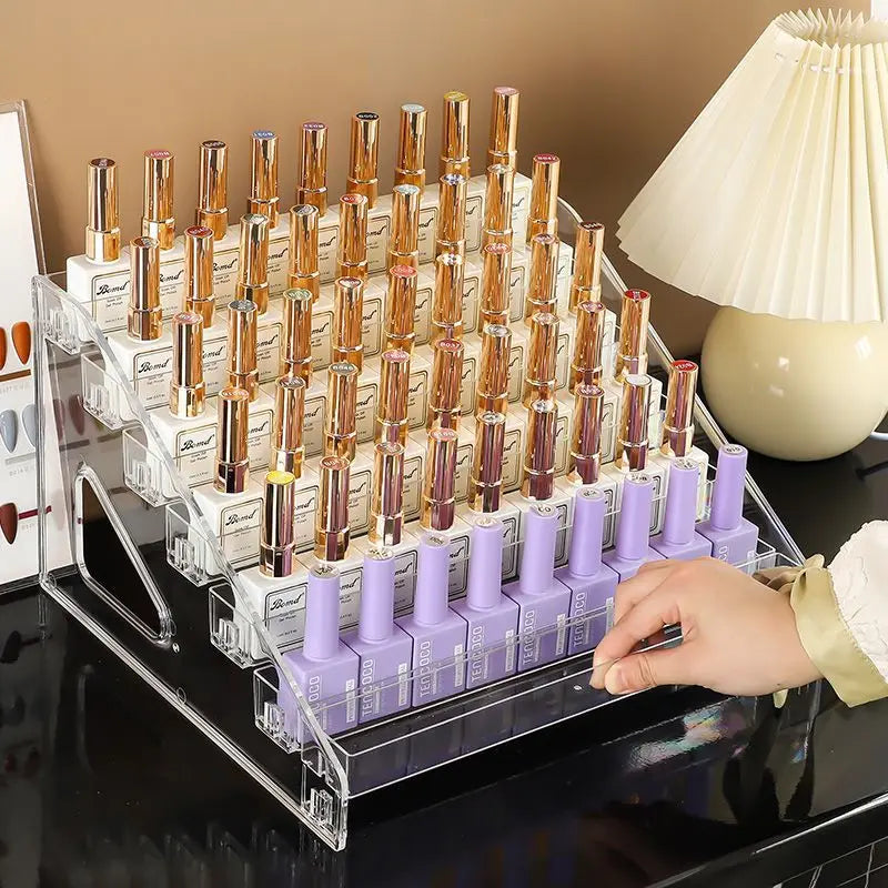 Layers Acrylic Nail Polish Display Rack Transparent Cosmetic Organizer 3/4/5/6/7