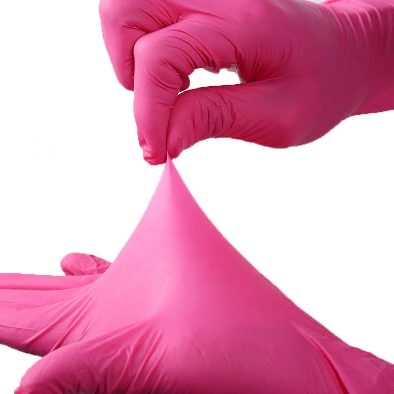 Nitrile Disposable Gloves Pink/Black 20/50/100PCS Powder Latex Free Cleaning Gloves