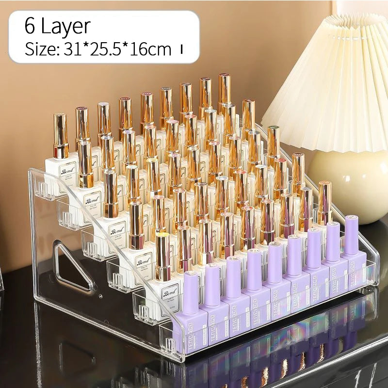 Layers Acrylic Nail Polish Display Rack Transparent Cosmetic Organizer 3/4/5/6/7
