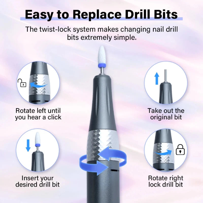 Professional Electric Nail Drill Machine 45000RPM