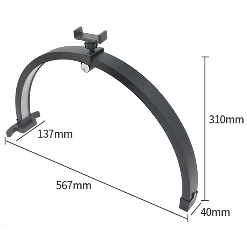 Half Moon Nail Table Lamp 56cm Foldable LED Manicure Desktop Light
