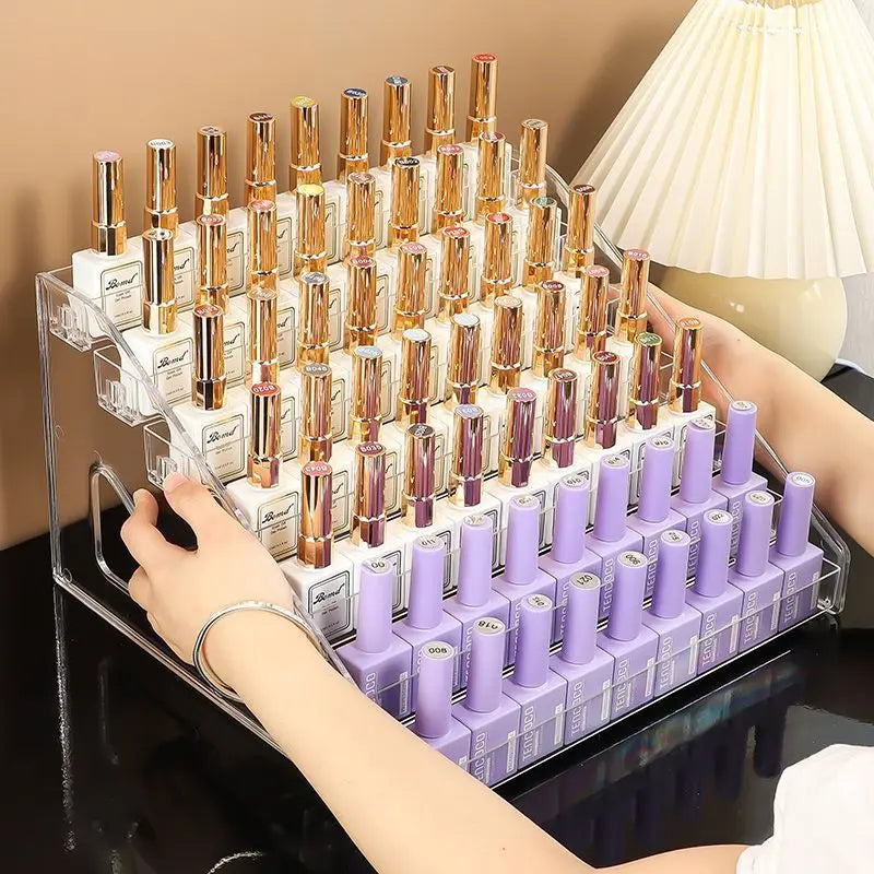 Layers Acrylic Nail Polish Display Rack Transparent Cosmetic Organizer 3/4/5/6/7