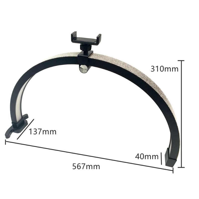 Half Moon Nail Table Lamp 56cm Foldable LED Manicure Desktop Light